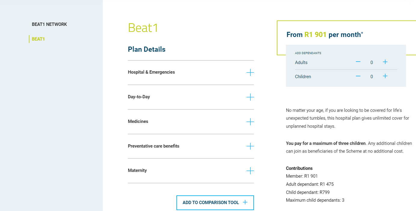 Bestmed Beat 1 Plan Overview
