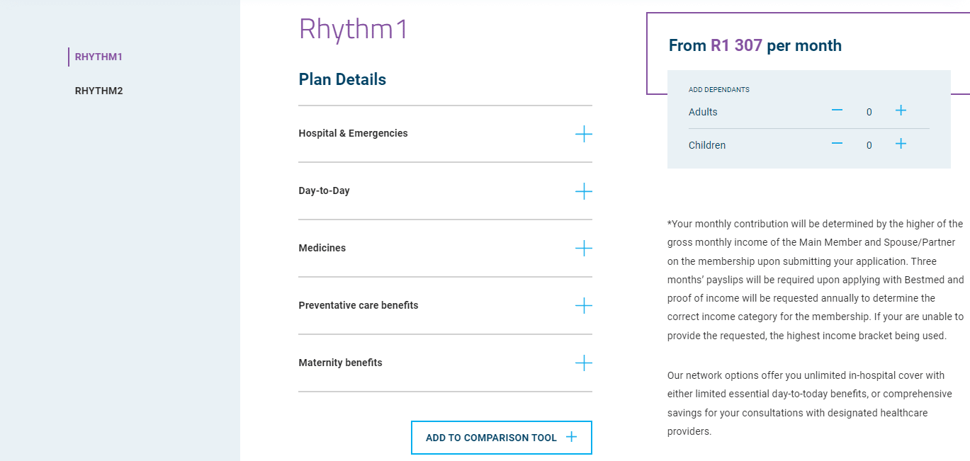 Bestmed Rhythm 1 Plan Overview