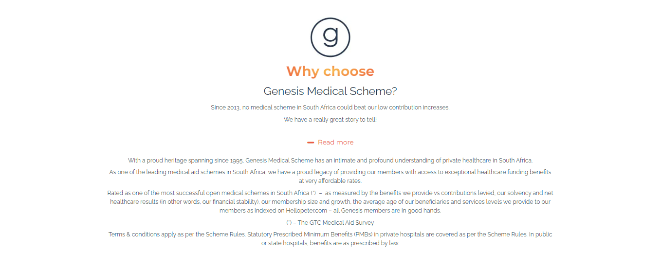 Genesis Medical Scheme – Advantages over Competitors