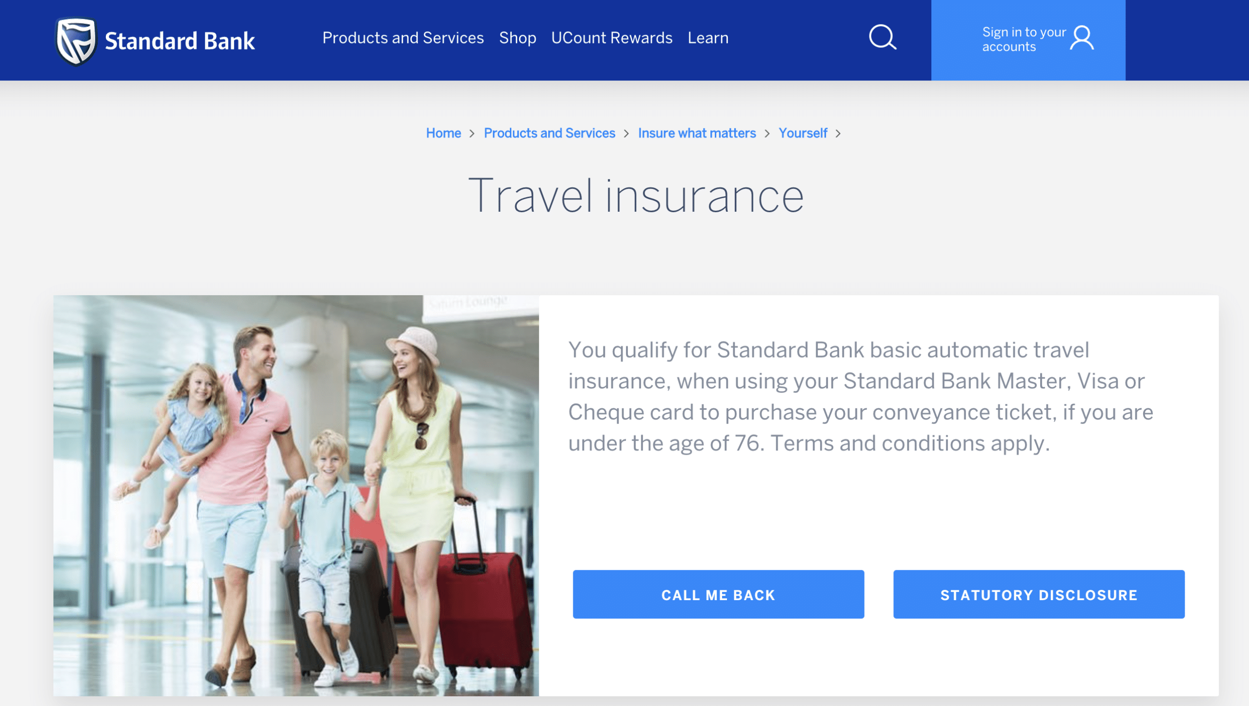 Standard Bank Travel Insurance