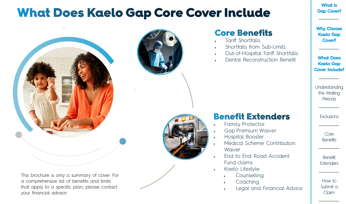 Kaelo Gap Core Benefits and Cover Breakdown
