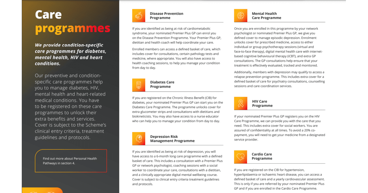 Care programmes
